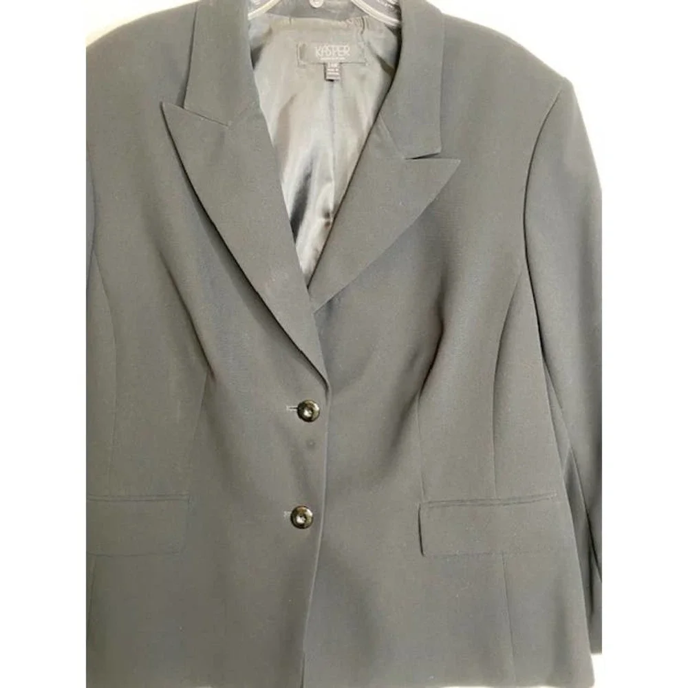 Kasper Women's Blazer Jacket Sz 24‎ Womens Black  Lined